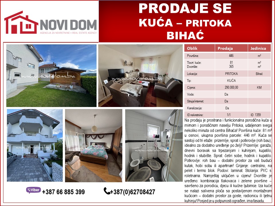 PRODAJE SE KUĆA PRITOKA - BIHAĆ