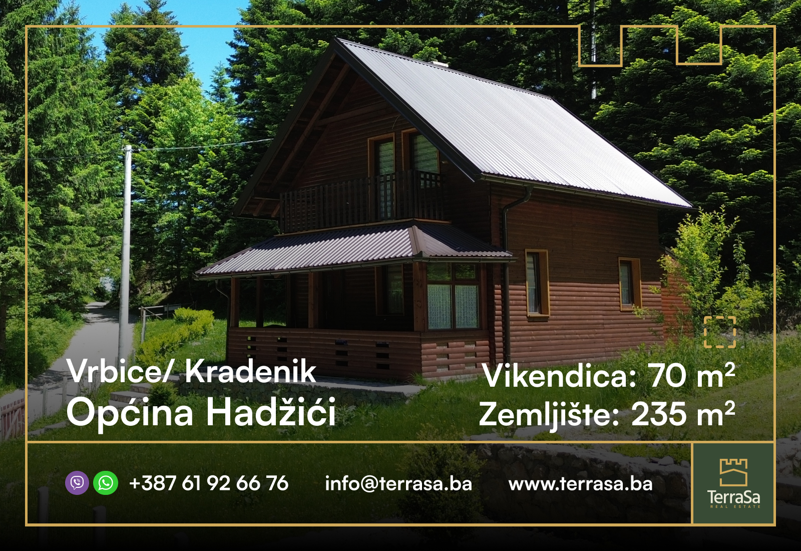 Prodaje se prelijepa vikendica u mirnom vikend naselju Vrbice/ Kradenik, općina Hadžići